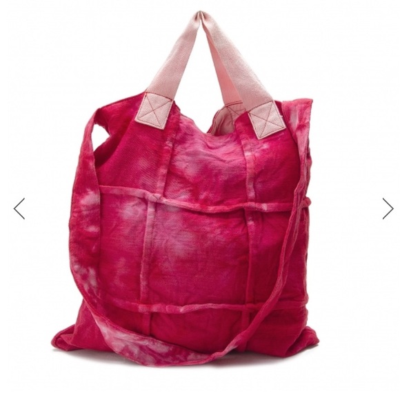 ✨RaRE COMME des GARÇONS tricot Dyed Wool 2 Ways Shoulder Tote Bag PINK - Picture 3 of 16